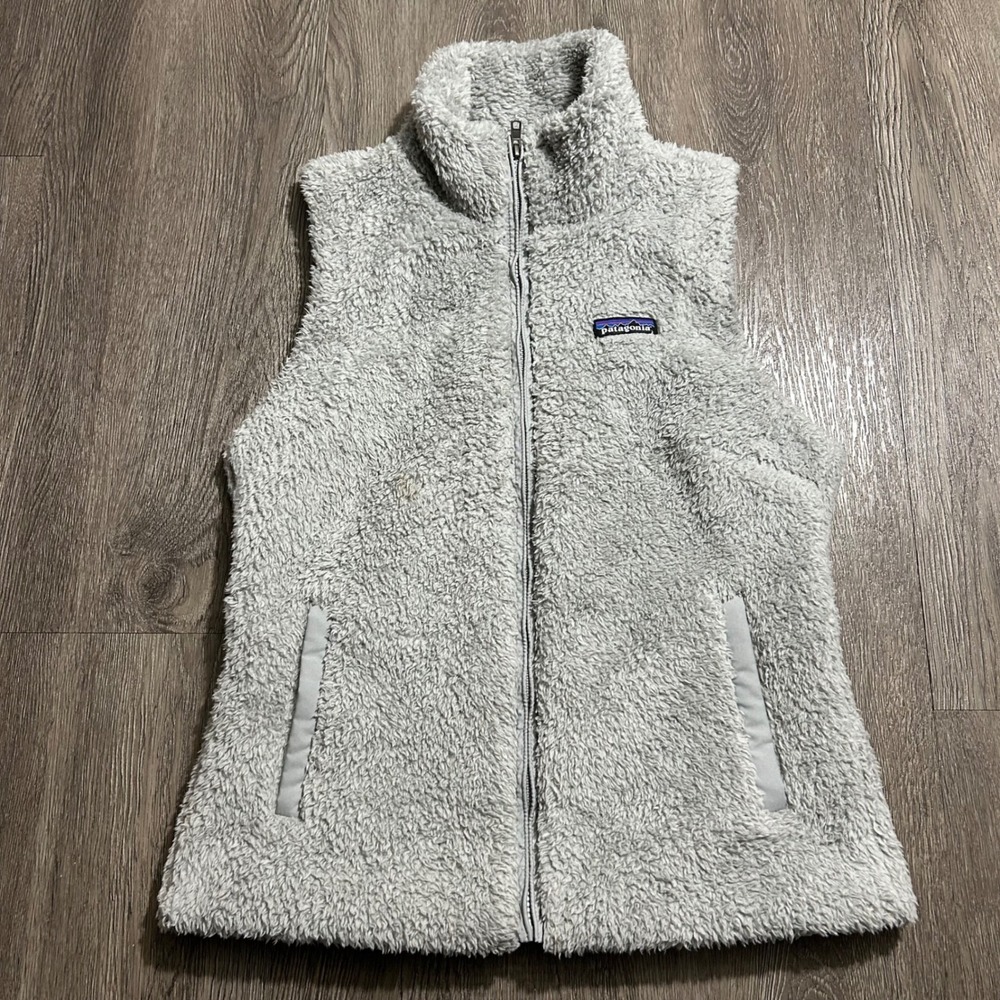 Patagonia Los Gatos Fleece Vest Medium Gray Full Zip‎ High Pile Soft Layering